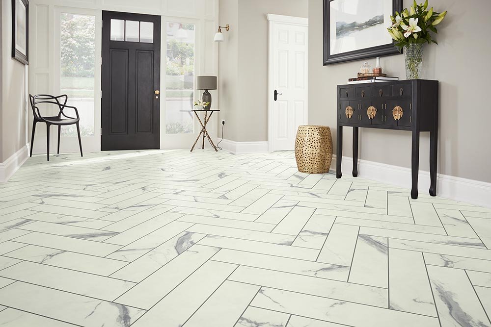 Entry Foyer Luxury Vinyl Tile Herringbone LVT -  COLORTILE CarpetsPlus in Port Charlotte, FL