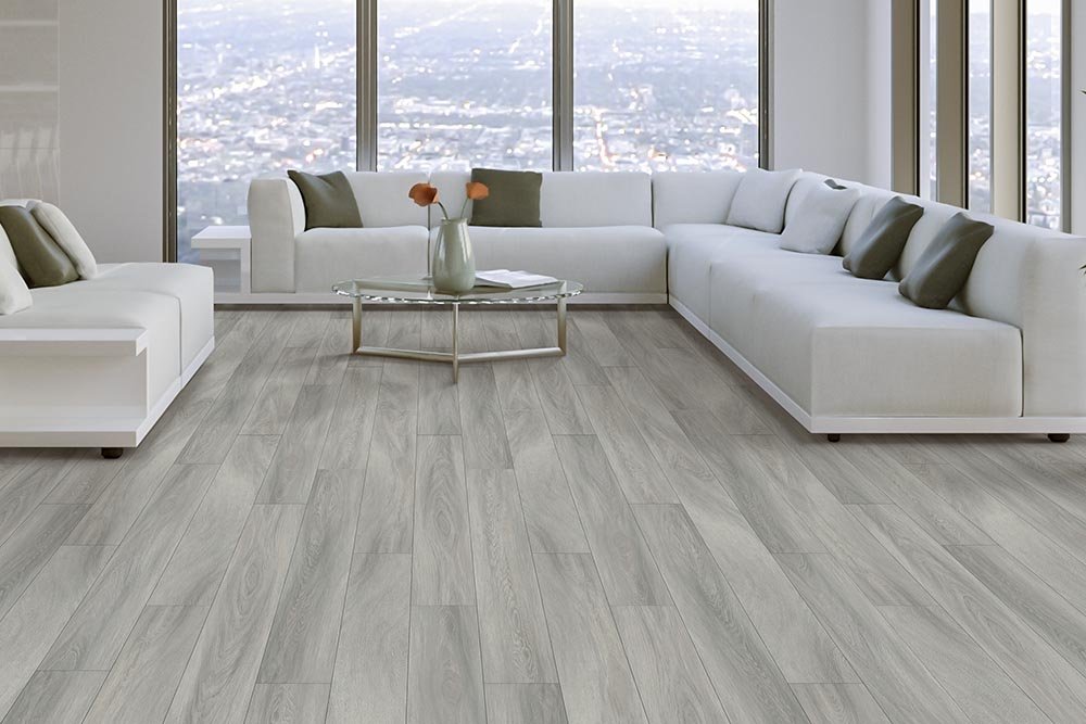 Living Room Gray Greige Luxury Vinyl Plank LVP -  COLORTILE CarpetsPlus in Port Charlotte, FL